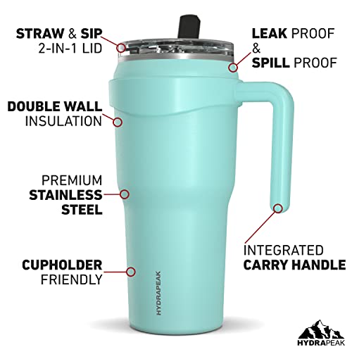 40oz Stainless Steel Double Wall Vacuum Insulated Tumbler With Handle And 2 in 1 Straw Lid H756415