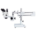 3.5X-90X Simul-Focal Stereo Zoom Microscope on Dual Arm Boom Stand P401