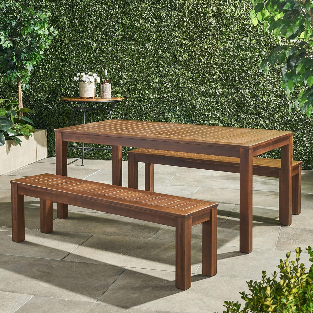 Dark Brown Acacia Wood Picnic Set X6680
