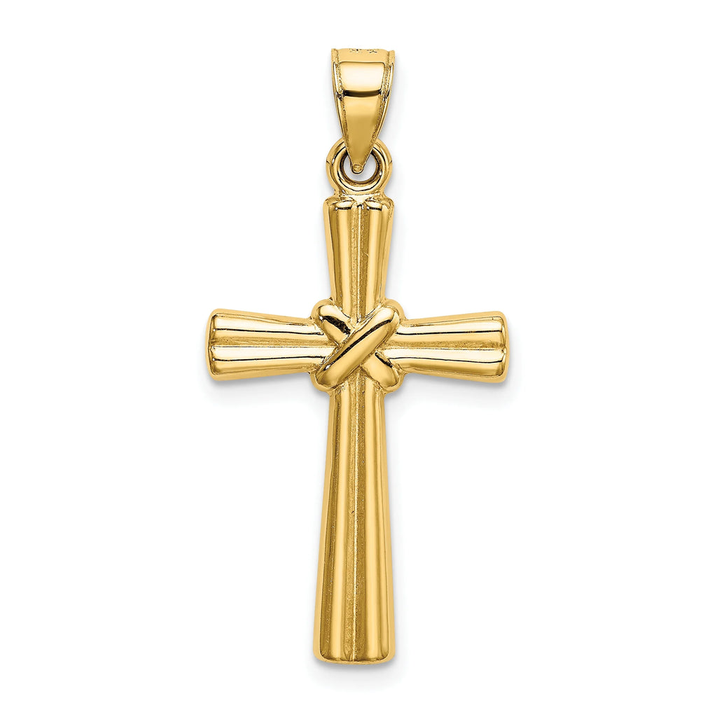 14 Karat Yellow Gold Hollow Cross Pendant with 18-inch Chain M609