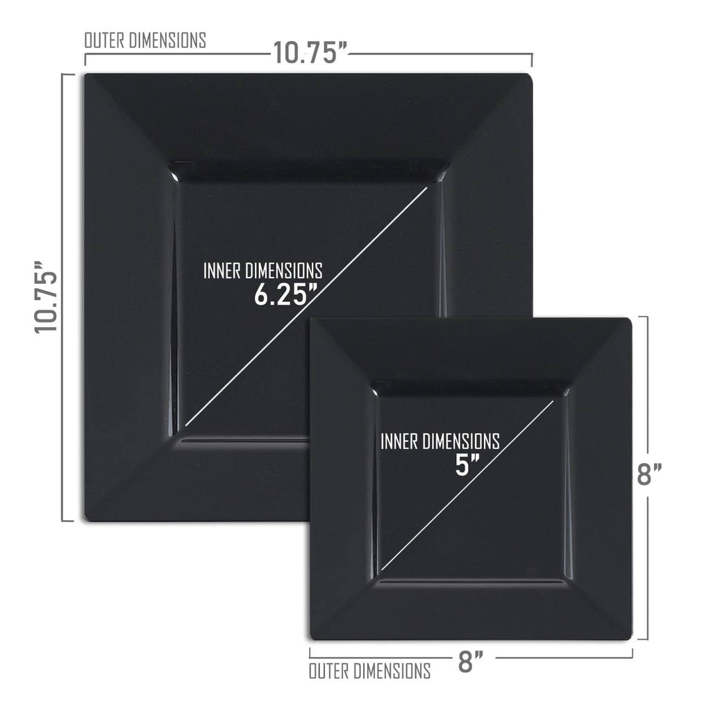 Black Disposable Plastic Cake Plates I3684