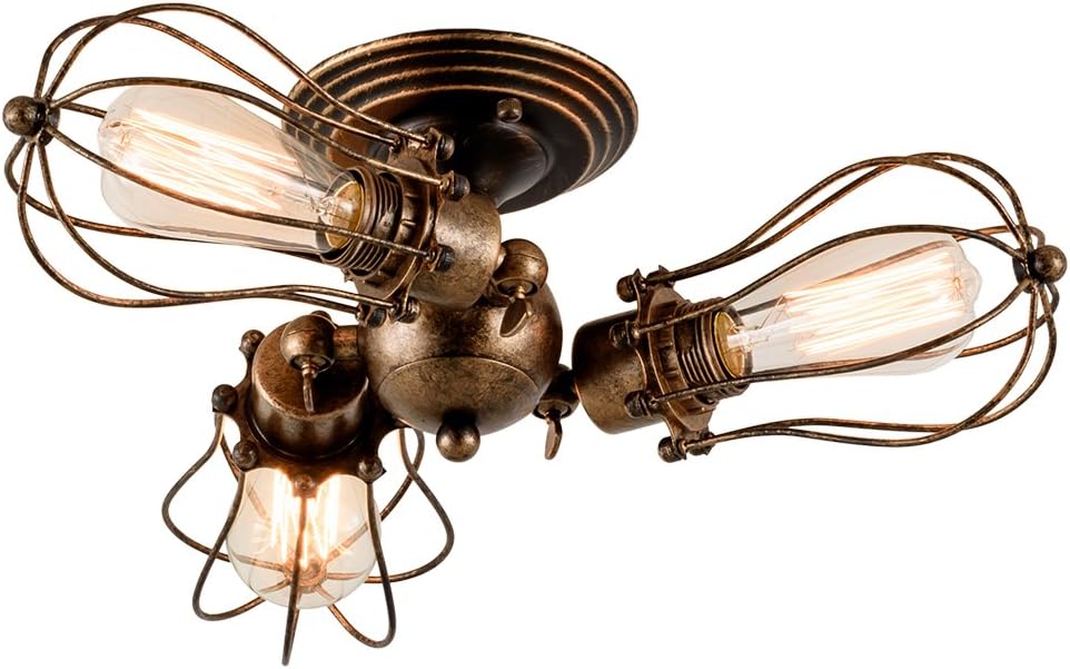 Vintage Metal Wire Cage Ceiling Light A9839