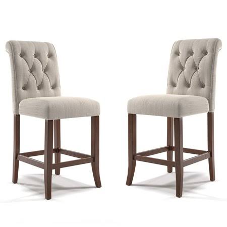 Armless Counter Height Chairs Set of 2 Ivory G6622