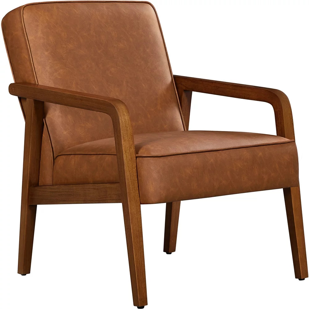 Light Brown Faux Leather Armchair F8730