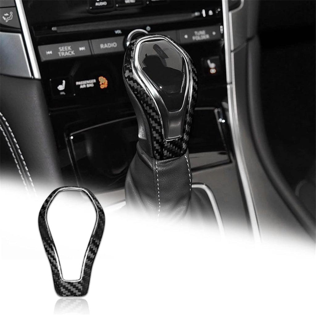 Carbon Fiber Gear Shift Knob Cover Sticker Pack of 2 I98477