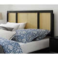 Queen Size Black Wooden Headboard S434805
