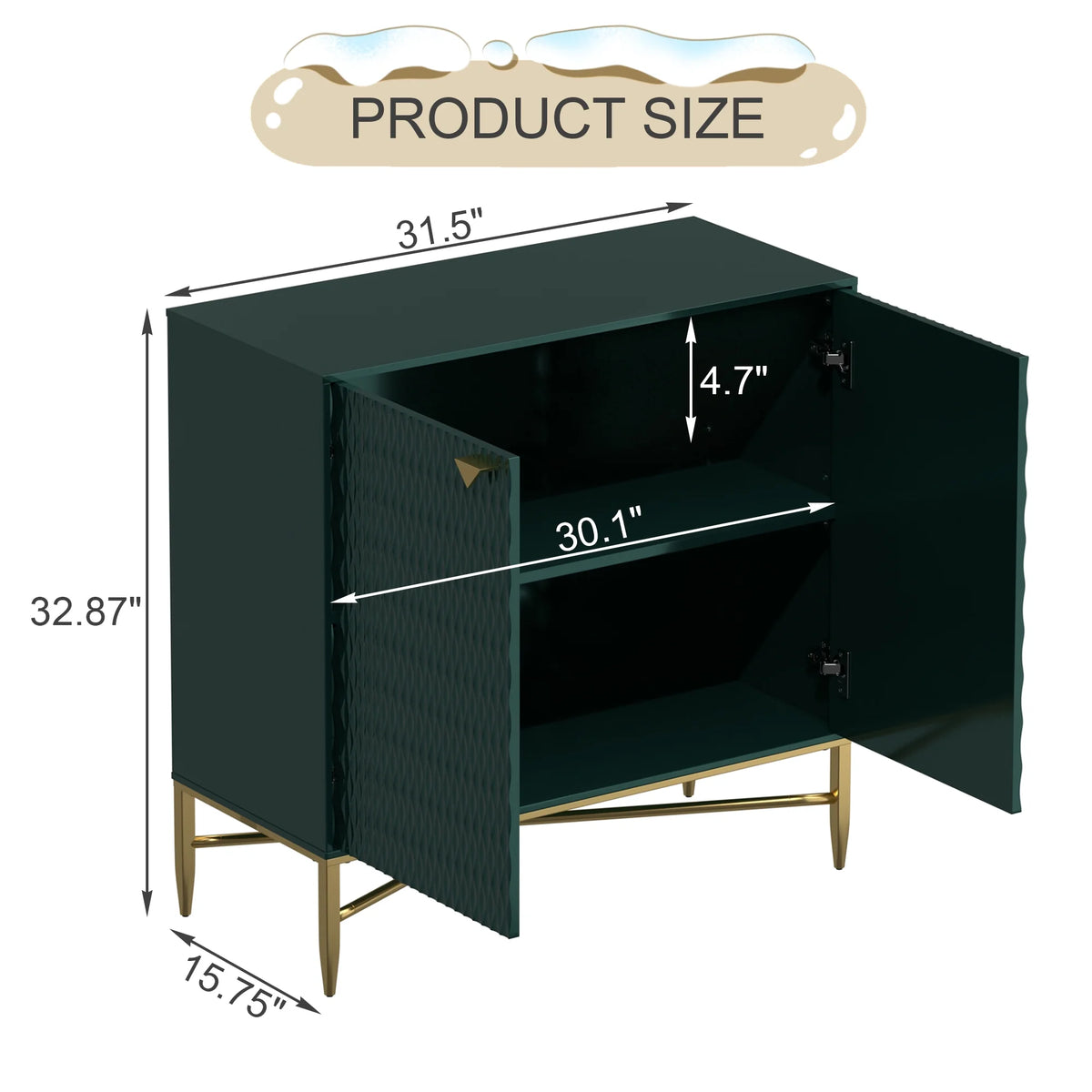 2 Door Green Storage Cabinet Z4948