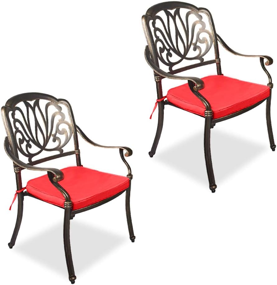 2 Piece Cast Aluminum Outdoor Dining Chairs X202541