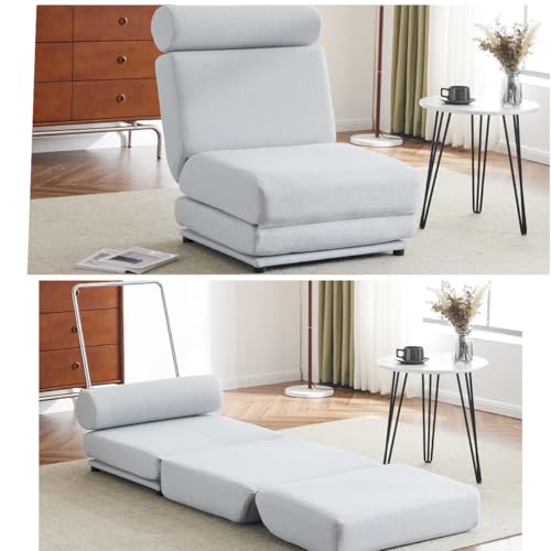 Light Grey-Blue Memory Foam Folding Sofa Bed Q73141