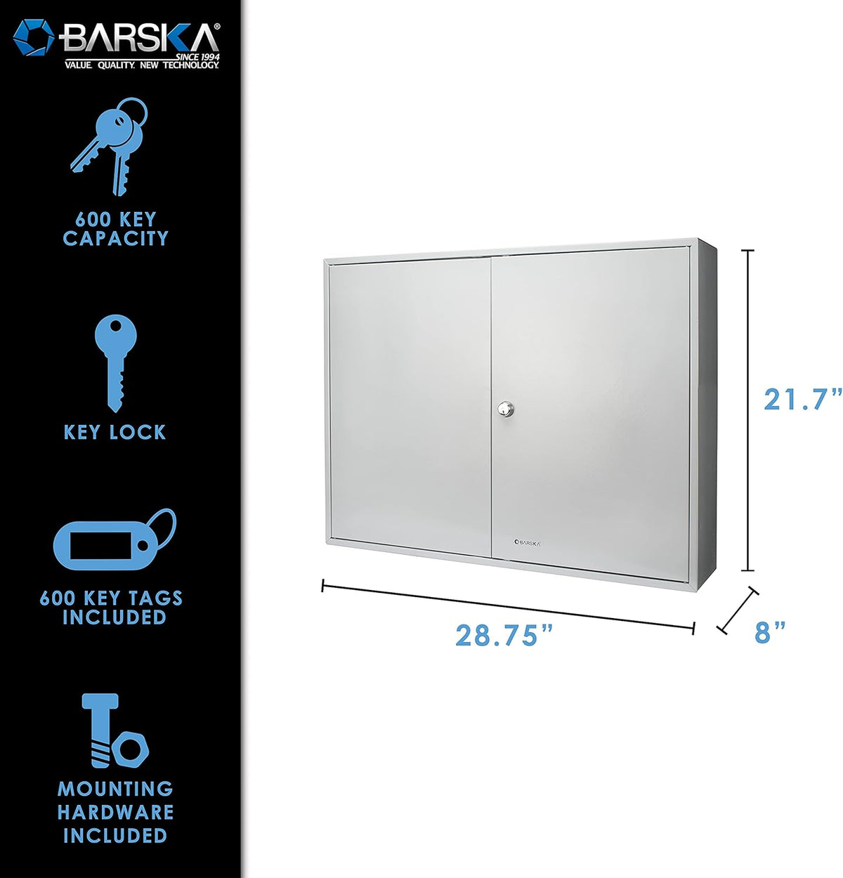 Grey Key Cabinet with Key Lock B2633