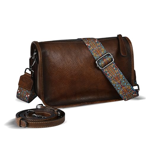 Leather Crossbody Hobo Shoulder Bag with Two Straps B18086