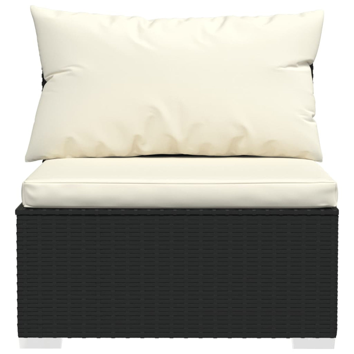 2 Piece Black Poly Rattan Patio Furniture Set with Cushions G309675