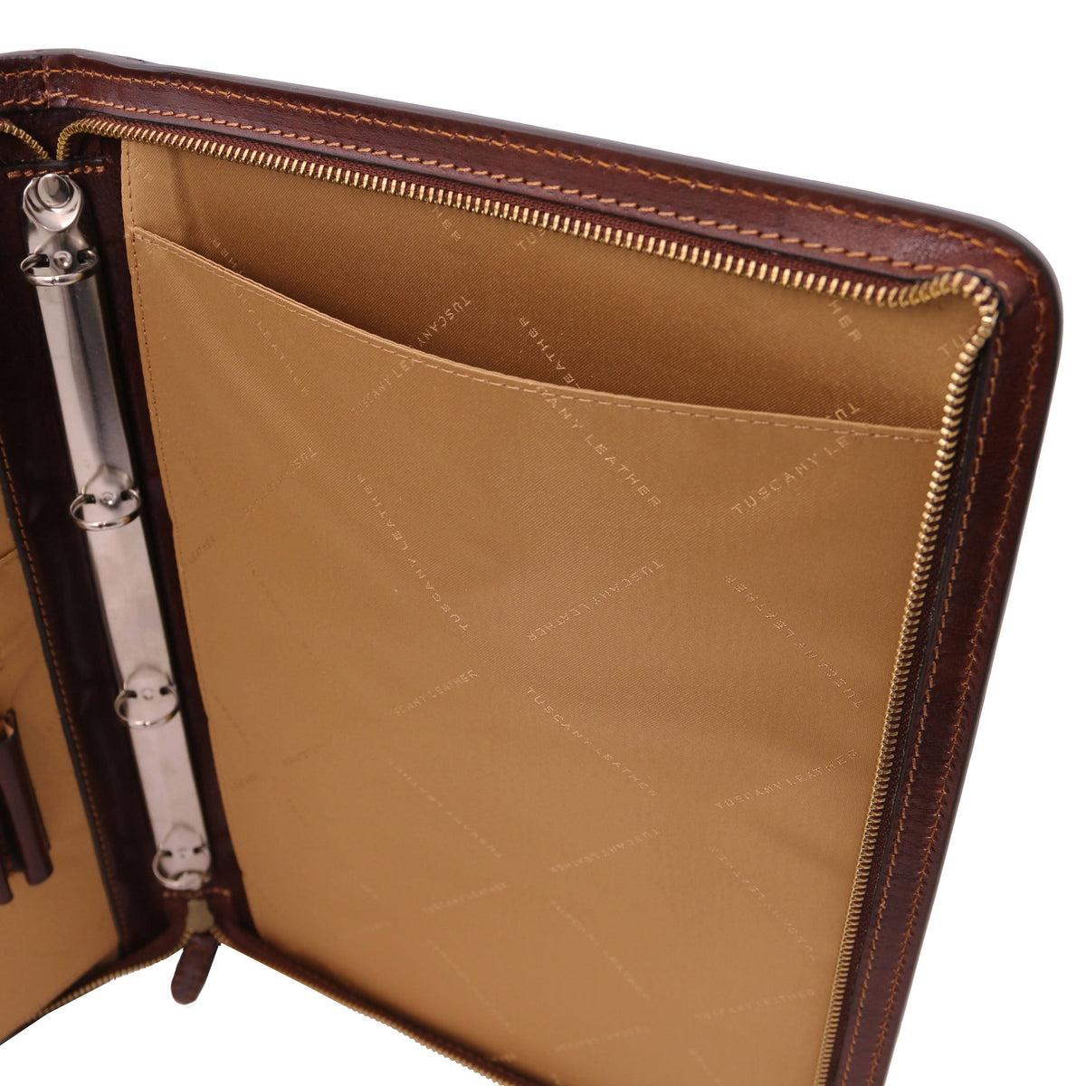 Brown Leather Document Case with Ring Binder U980063