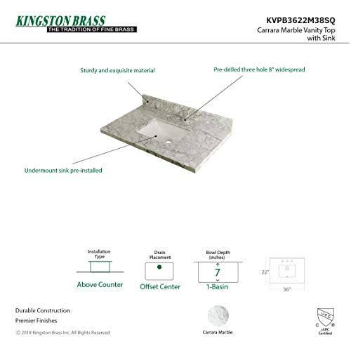 36x22 Marble Vanity Top with Carrara Marble X9571
