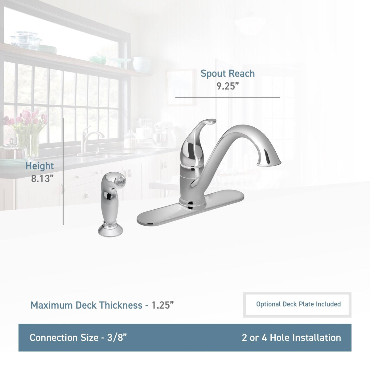 Chrome One Handle Kitchen Faucet E149