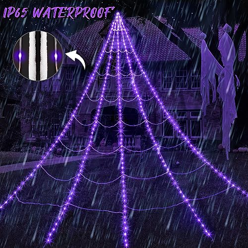 150 LED 16.4 Ft Spider Web Lights with 8 Lighting Modes A145323