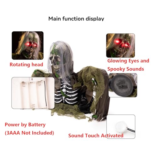 Zombie Decoration with Glowing Eyes and Sounds G675