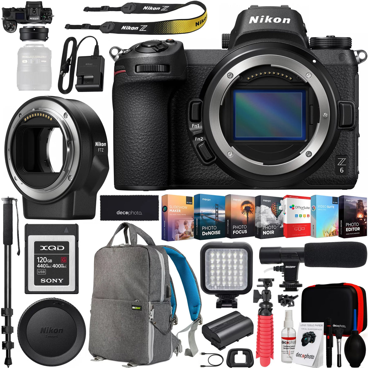 Mirrorless Full-Frame 4K Ultra HD Camera Body with Mount Adapter and Accessory Kit Z729626