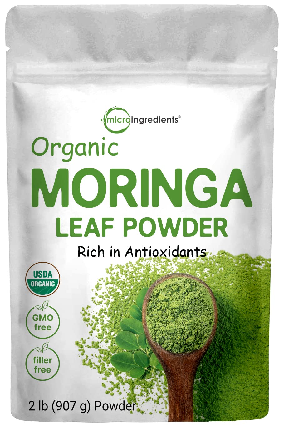 Organic Moringa Oleifera Leaf Powder 2 Pounds Vegan A907