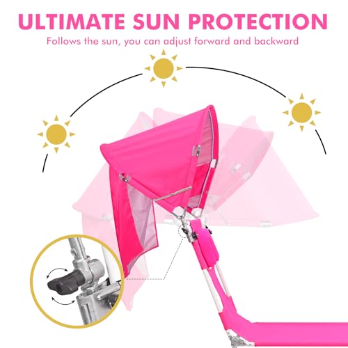 2 Pack Folding Lounge Chair with Face Hole UPF 50+ Sun Shade C5603