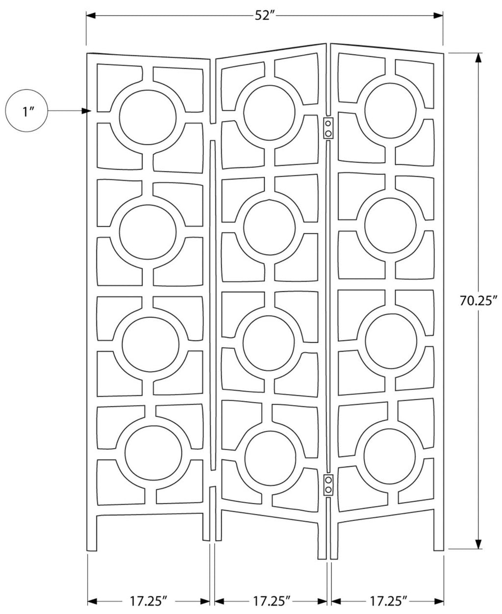3 Panel Folding Screen Cappuccino R8542