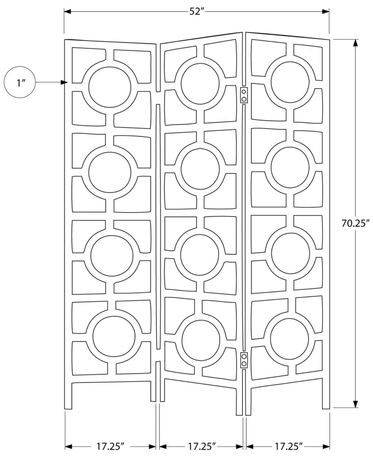 3 Panel Folding Screen Cappuccino R8542