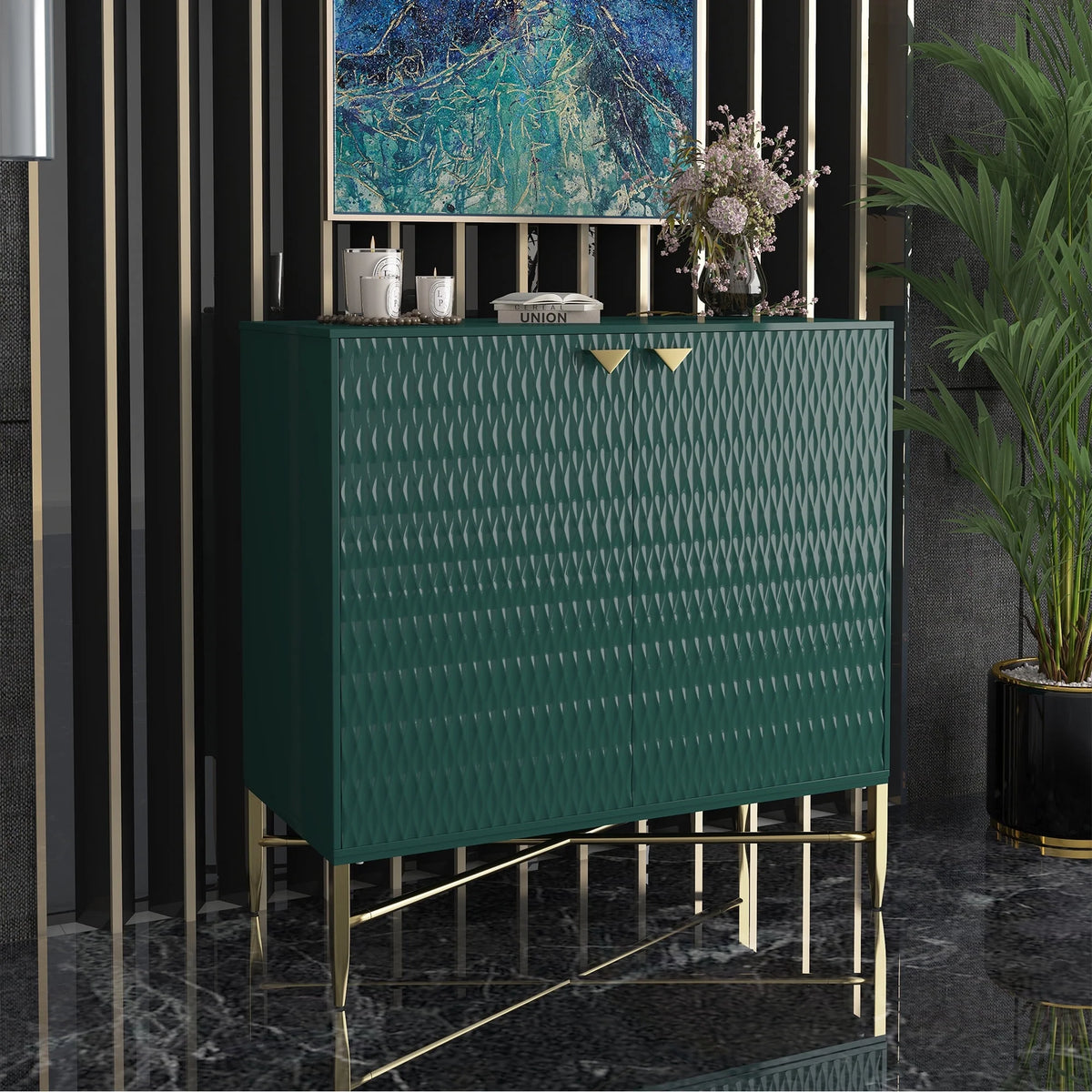 2 Door Green Storage Cabinet Z4948