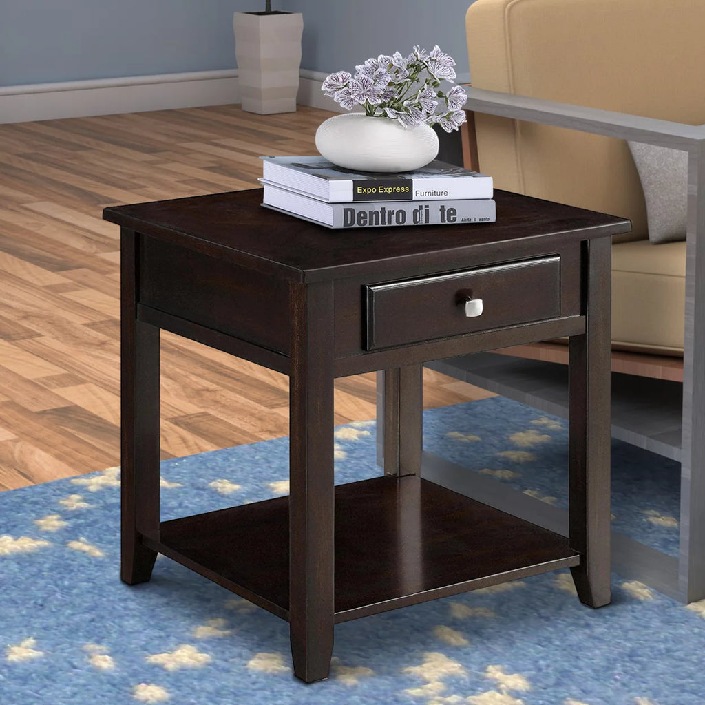 Walnut 1-shelf End Table L107