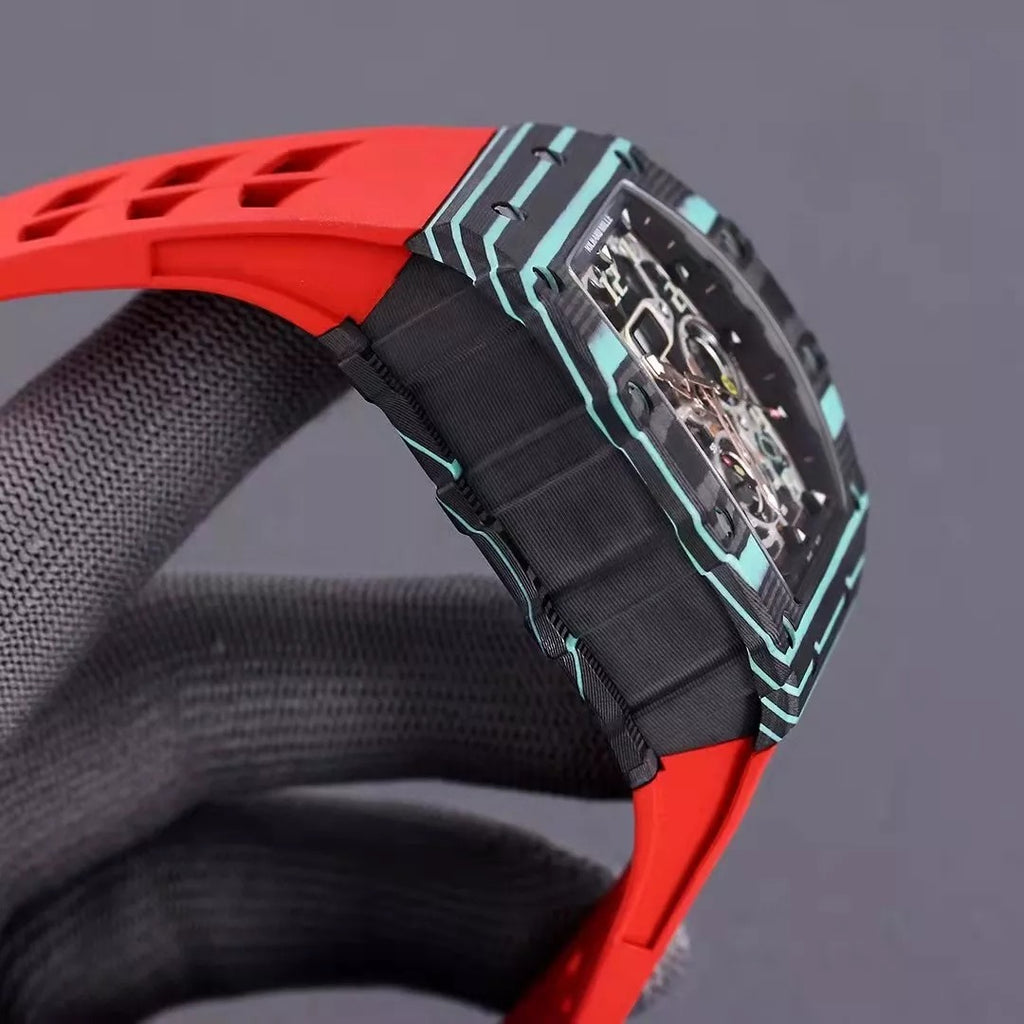 Black Blue Skeleton Dial Watch D221143