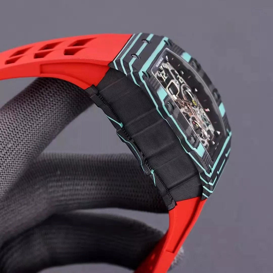 Black Blue Skeleton Dial Watch D221143
