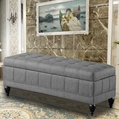 Gray Flip Top Storage Bench R72650