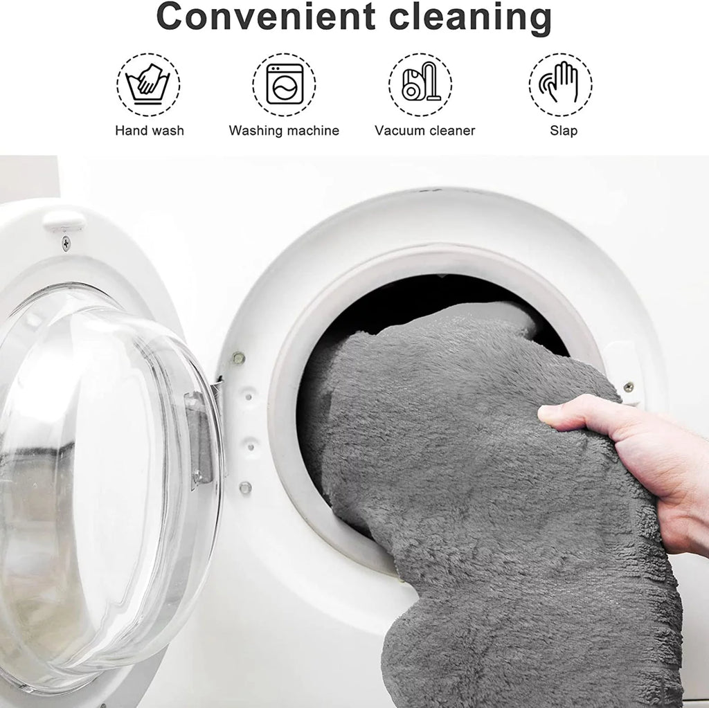 Round Soft Fluffy Velvet Bean Bag Chair Cover 6ft White/Gray W51082