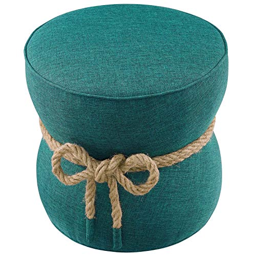 Atomic Red Upholstered Fabric Round Ottoman F1693