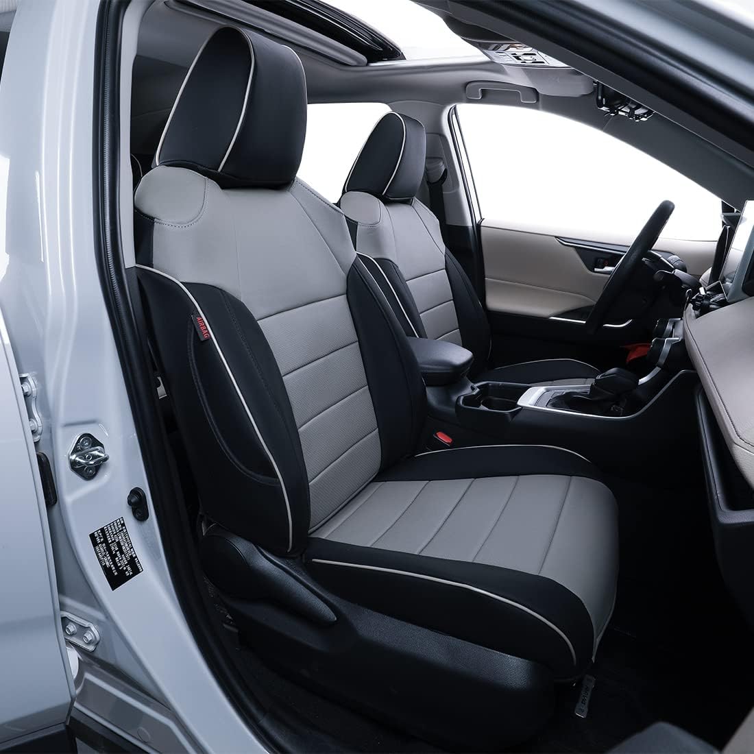 Custom Fit Full Set Car Seat Covers Leatherette Black N824966