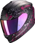 Matt Black Pink Motorcycle Helmet U958317