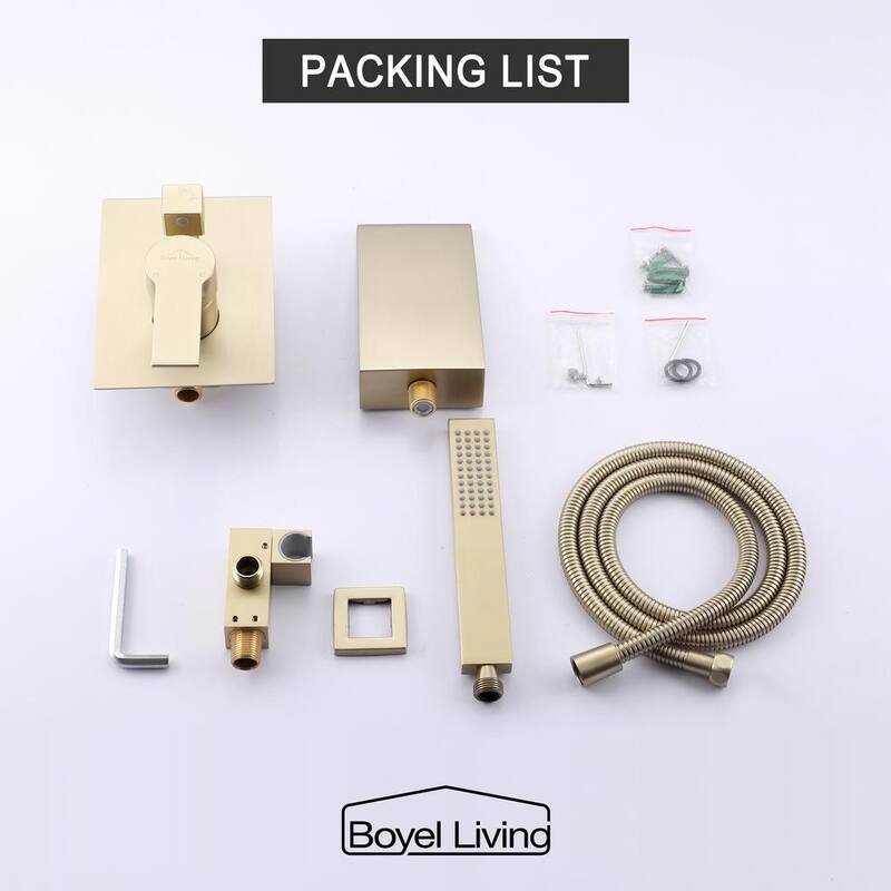 Brushed Gold Wall Mount Roman Tub Faucet with Hand Shower U791300