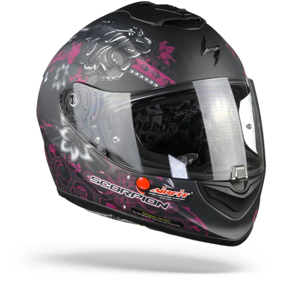 Matt Black Pink Motorcycle Helmet U958317