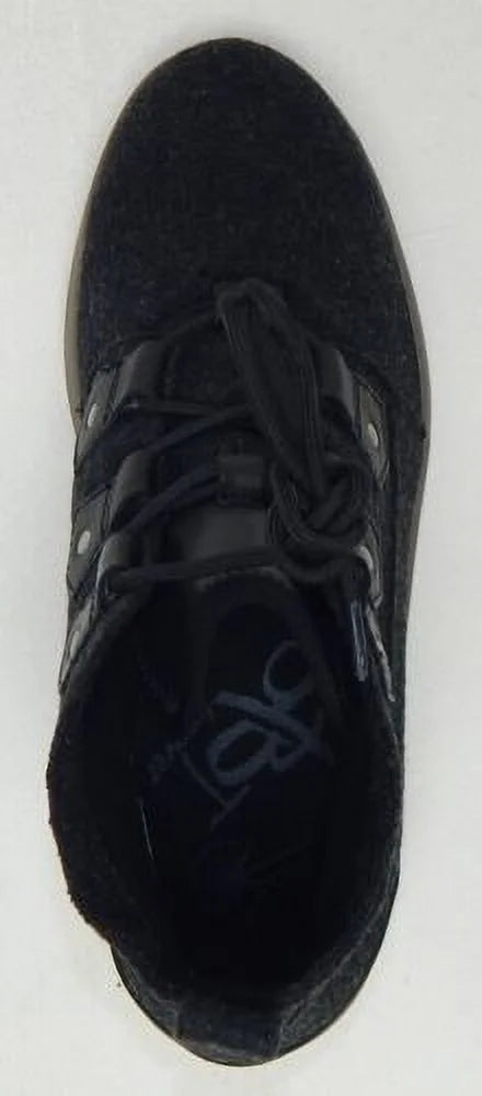 Water Resist Wool Platform High Top Shoes Black C611