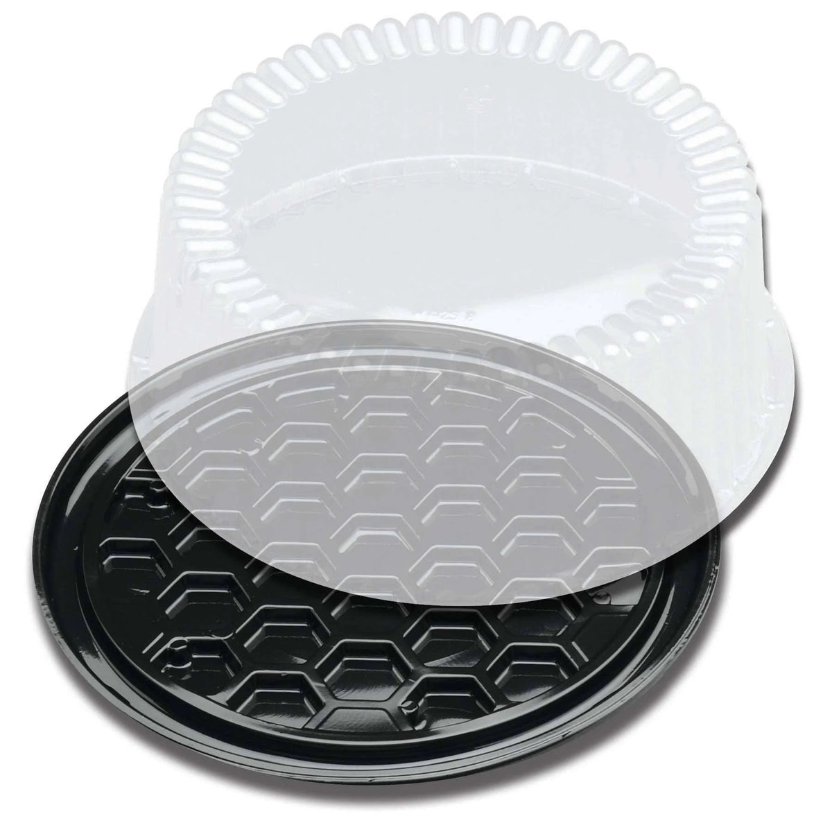 Black 8 inch Cake Display Container with Clear Dome Lid T480