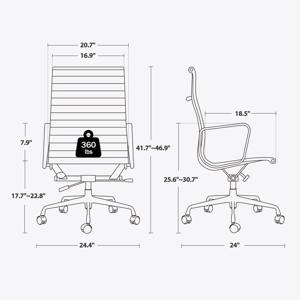 Black Ergonomic Leather Office Chair with Lumbar Support J71388