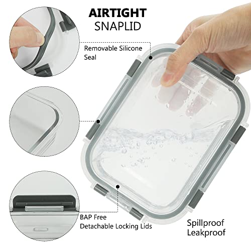 24pc Airtight Glass Bowls Set with Snap Locking Lids X6761