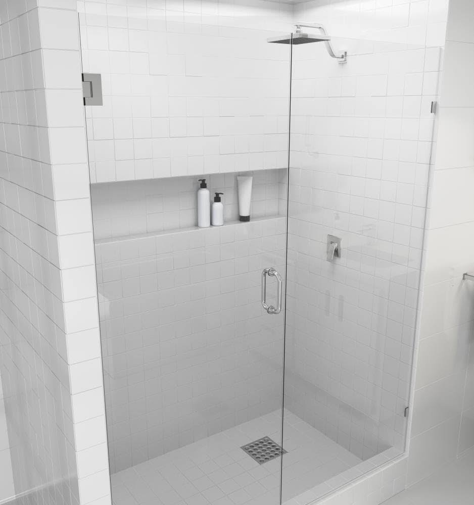 36.25x22 W x 78x22 H Hinged Frameless Shower Door Chrome S8067