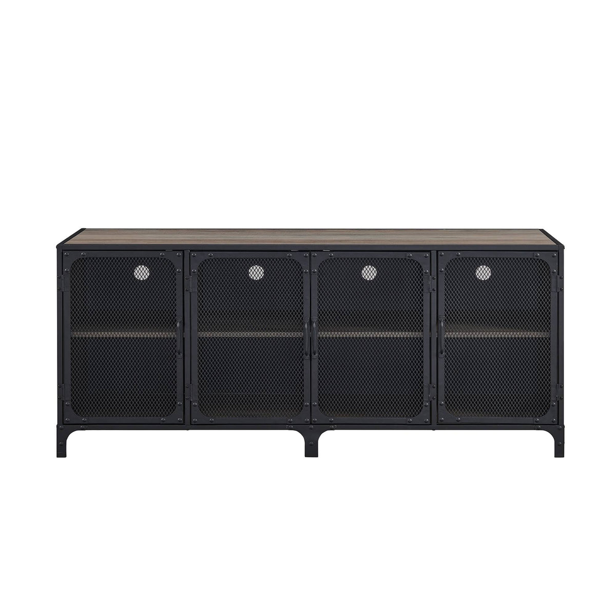 Industrial TV Stand Console Dark Walnut O144813