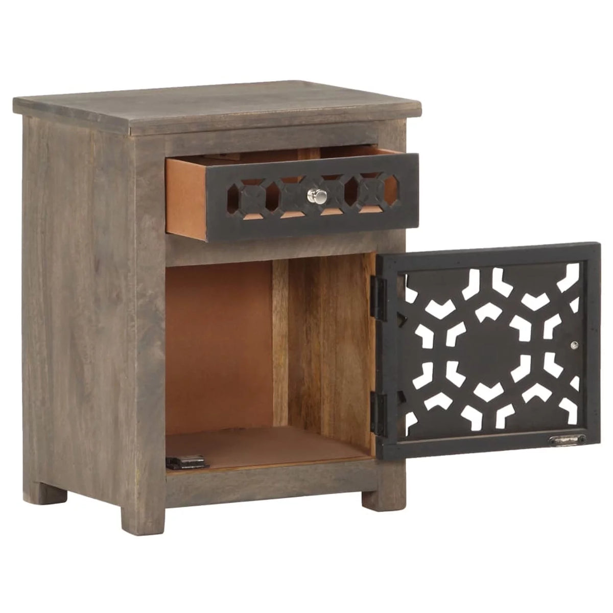 Solid Mango Wood Bedside Cabinet B121583