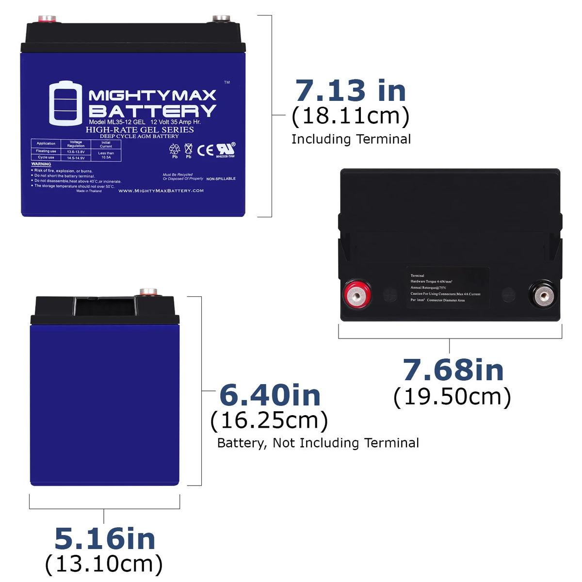 12V 35AH GEL Power Chair Battery N68923
