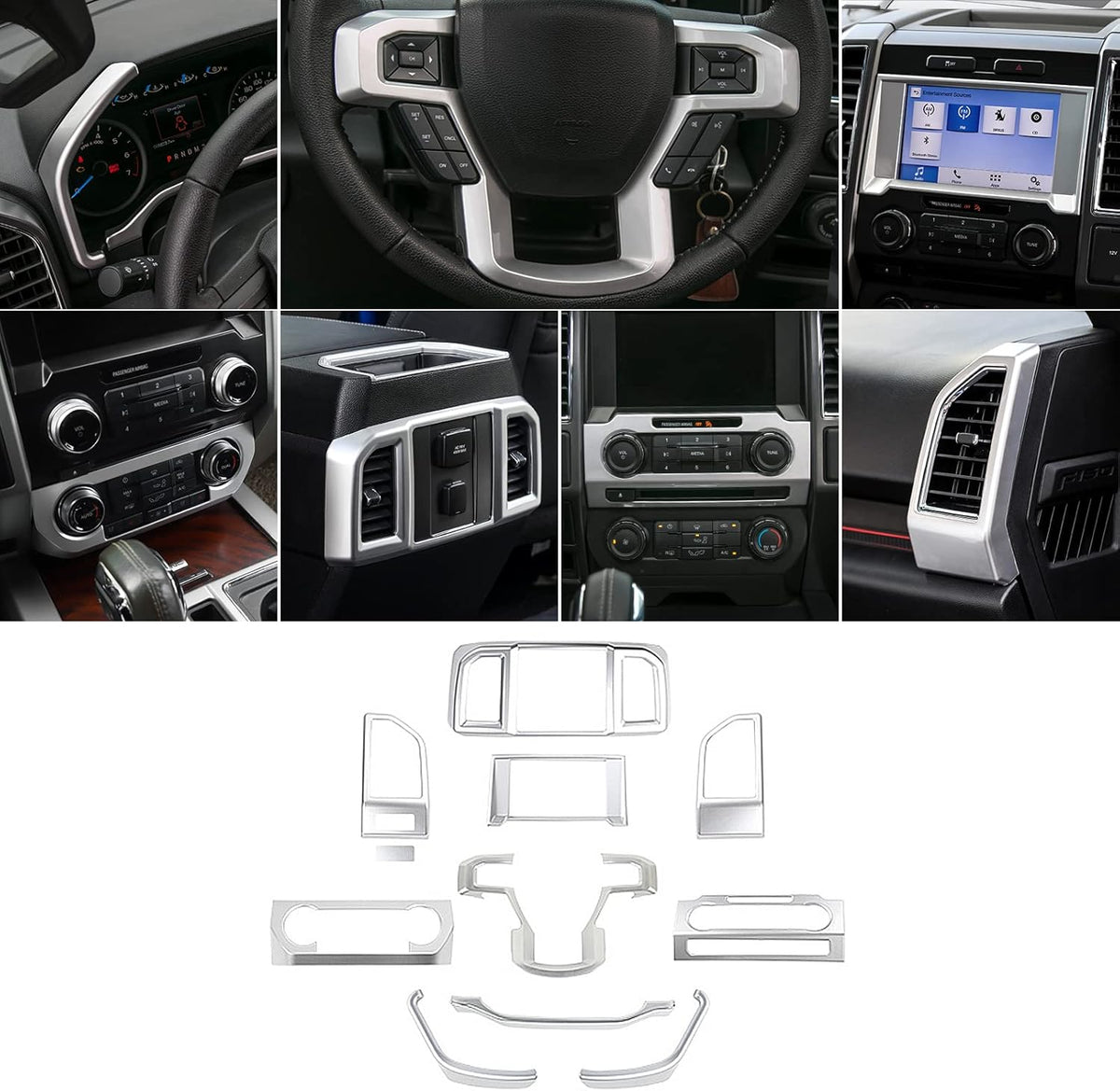 Carbon Fiber ABS Center Console Dashboard Trim Cover Kit U764516
