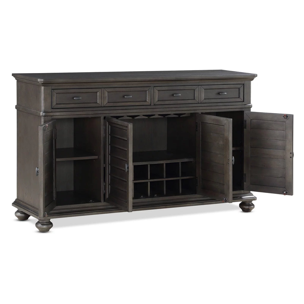 Gray-Brown Server with Wine Storage V53143