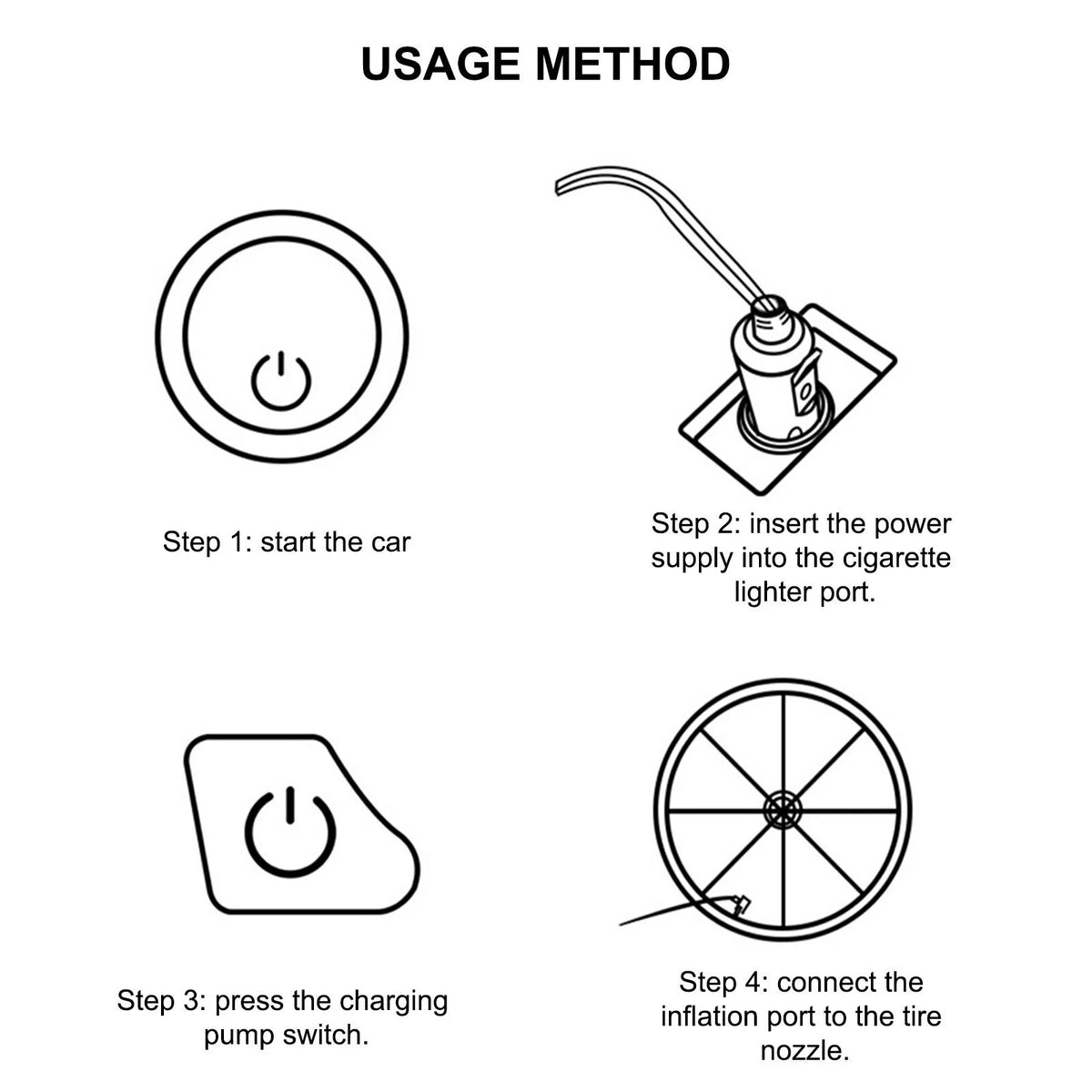 12V DC Double Cylinders Metal Tire Inflator with Auto-Off C9668