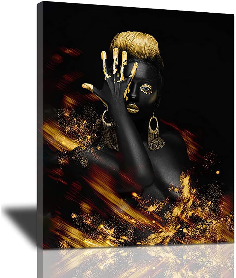 African American Woman Portrait Canvas Artwork 20x24inch Q7575