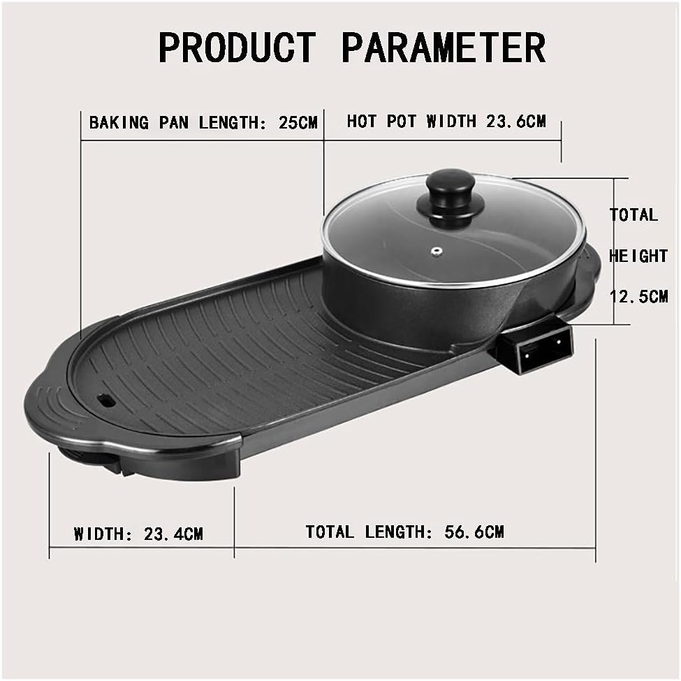 Hot Pot with Grill 2 IN 1, 1500W, Capacity for 3-4 People X344